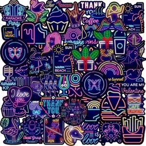 🍉5 for $25* 50 Neon Design Laptop Stickers